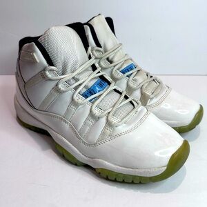 Kids Air Jordan 11 White and Blue Sneakers